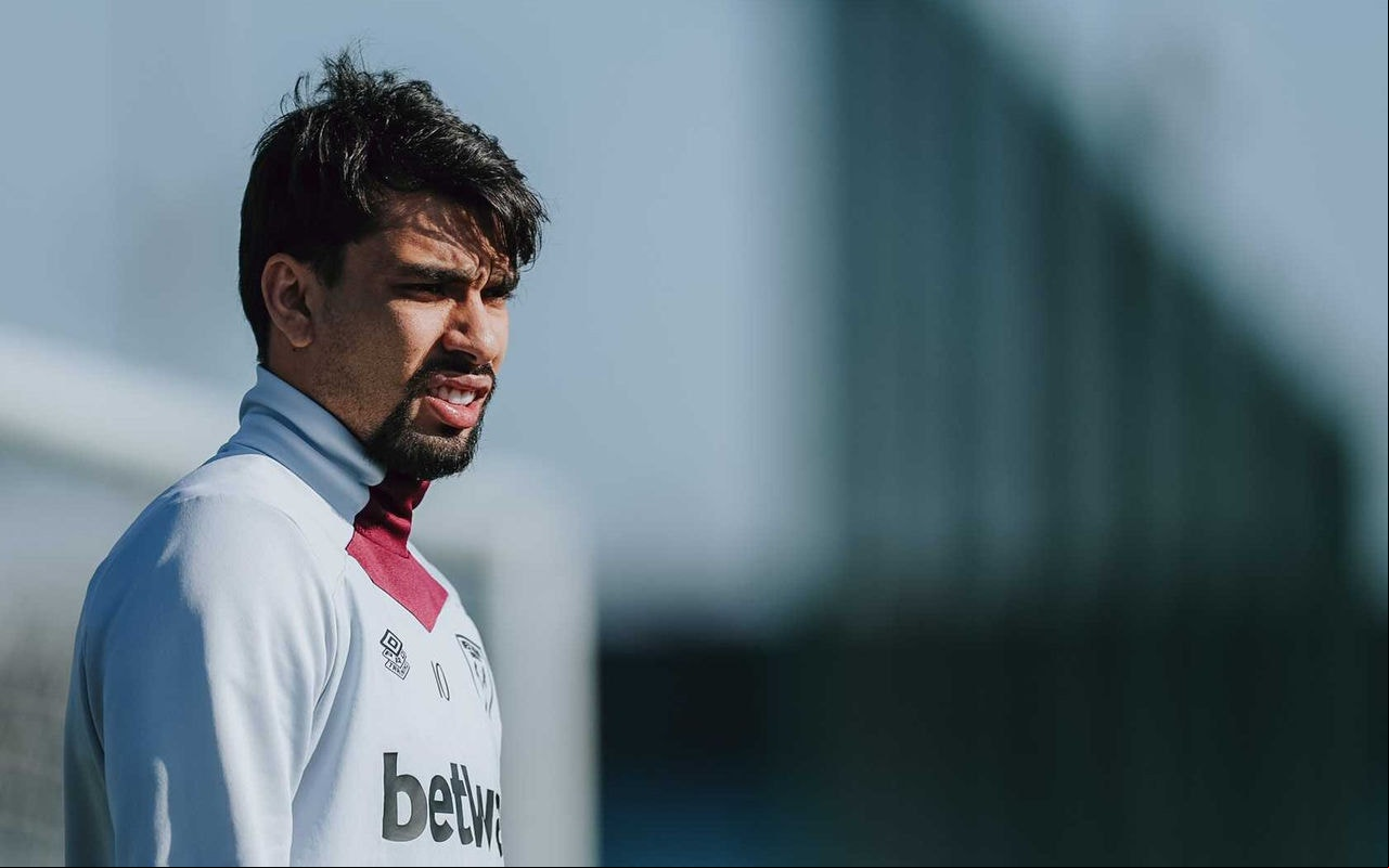 Lucas Paquetá durante treino do West Ham (Foto: Reprodução/West Ham)
